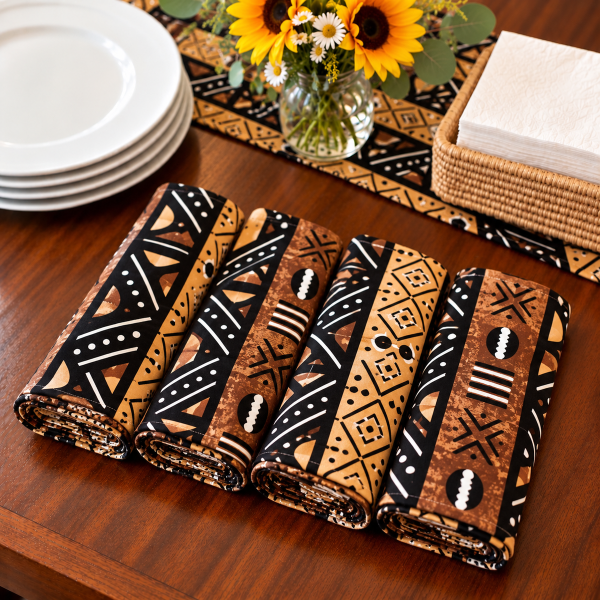 Tooro African Print Cloth Napkins