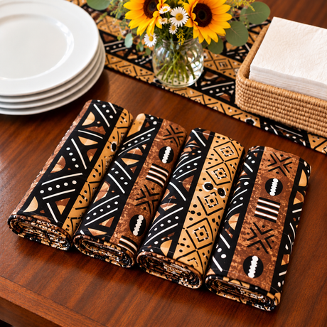 Tooro African Print Cloth Napkins | Set of 4