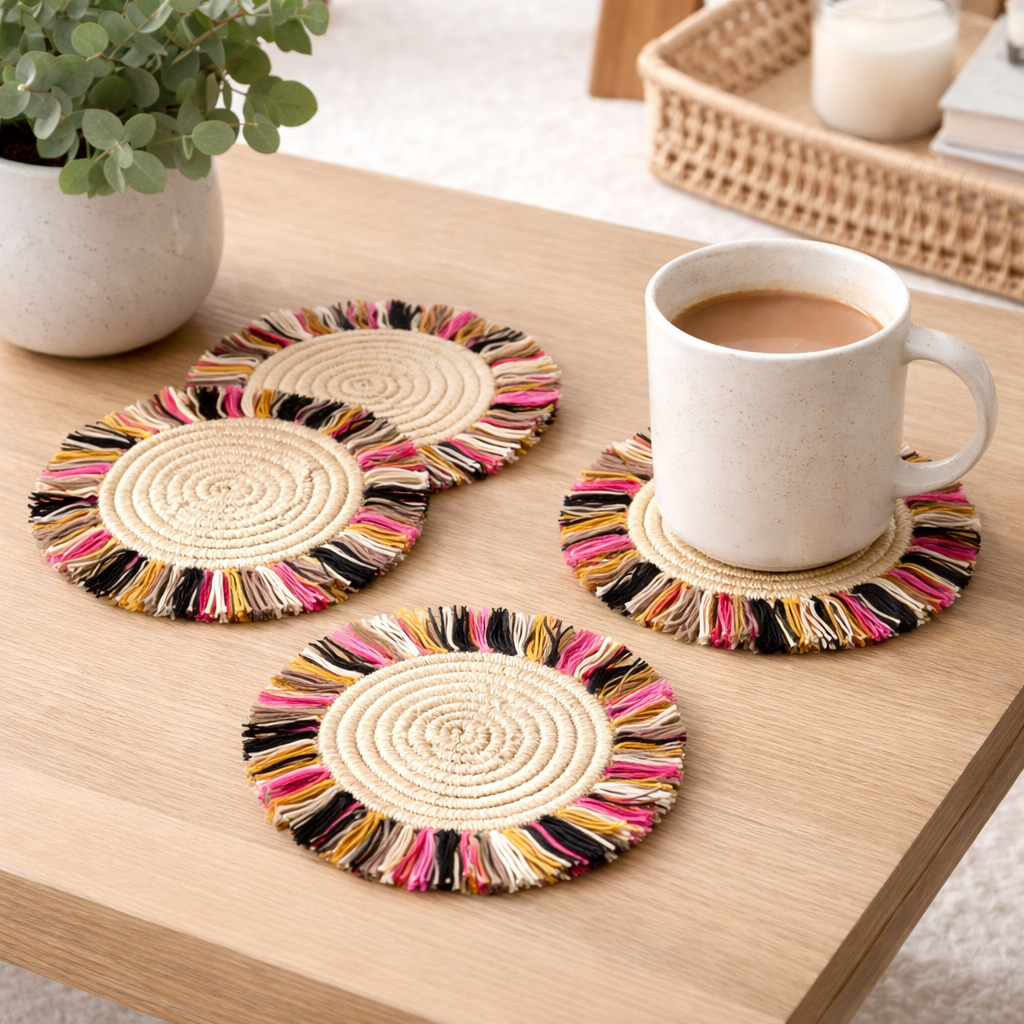 Joy Fringe Coasters