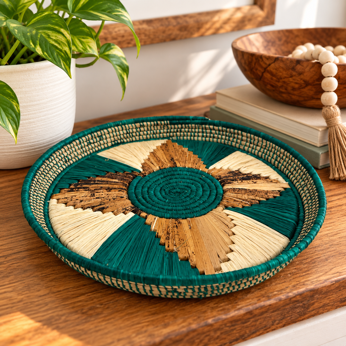 Rose Ugandan Platter Basket