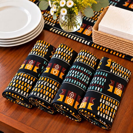 Tooro African Print Cloth Napkins | Set of 4