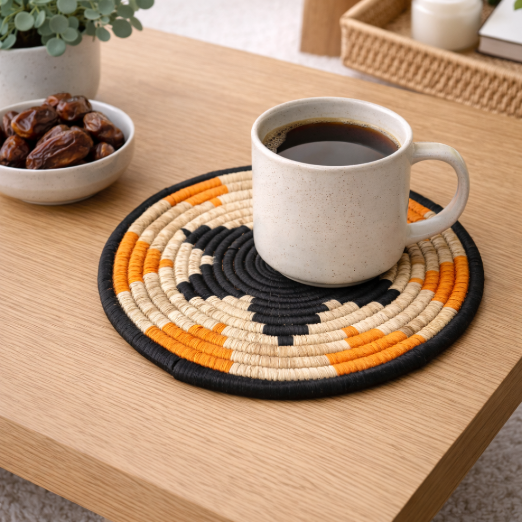 Black Flower Trivet