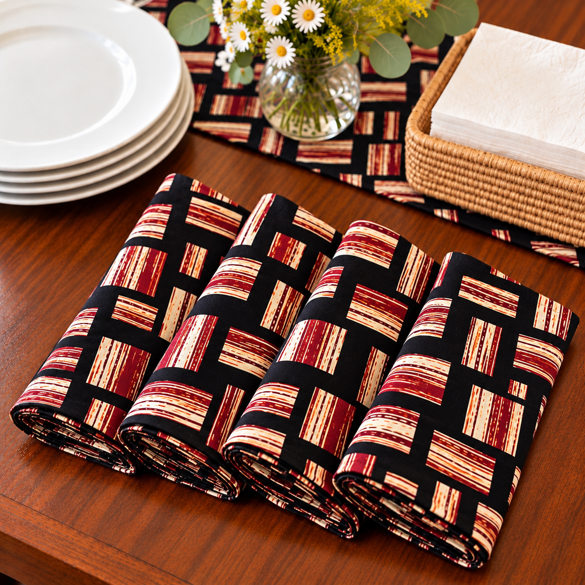 Tooro African Print Cloth Napkins