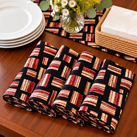 Tooro African Print Cloth Napkins | Set of 4