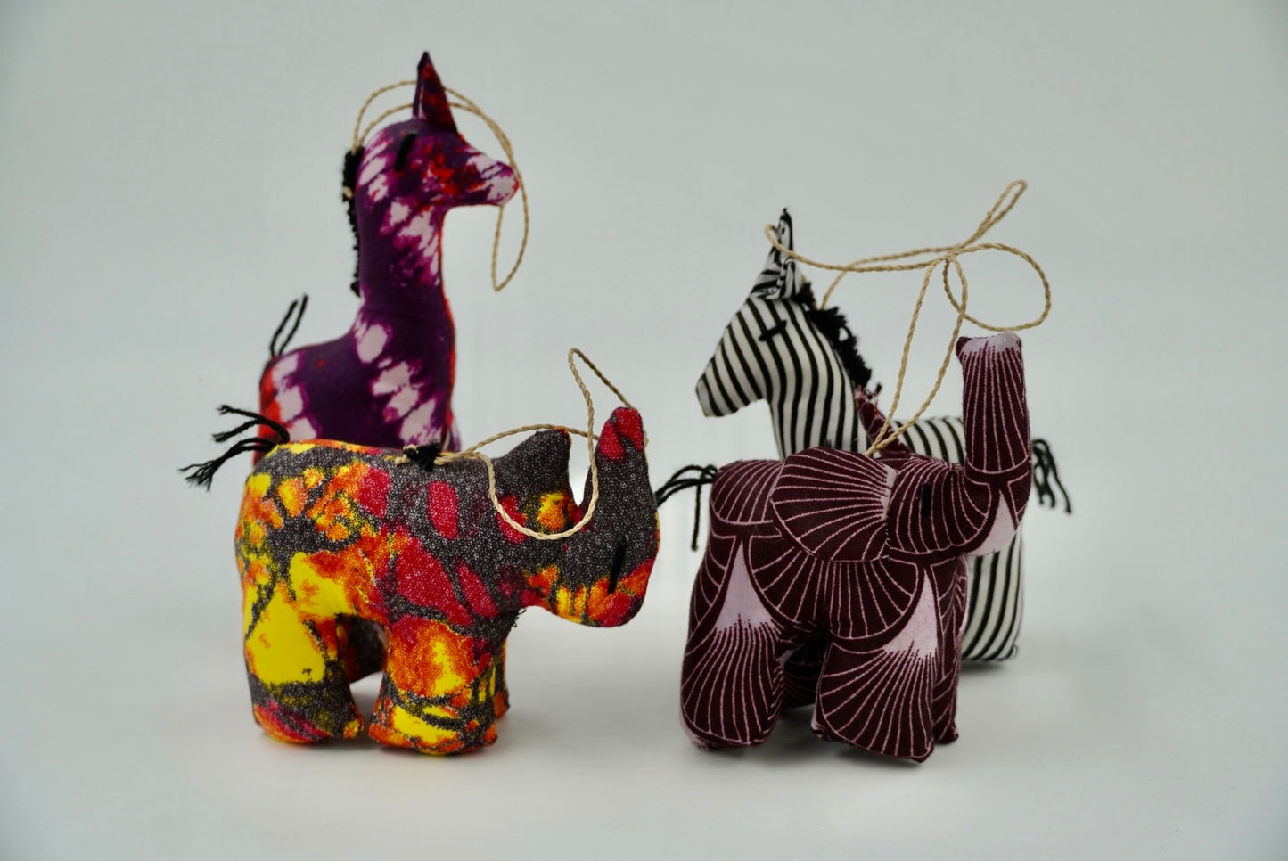 Ugandan Fabric Animal Ornament Set