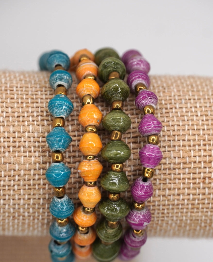 Ugandan Paper Bead Bracelet Set