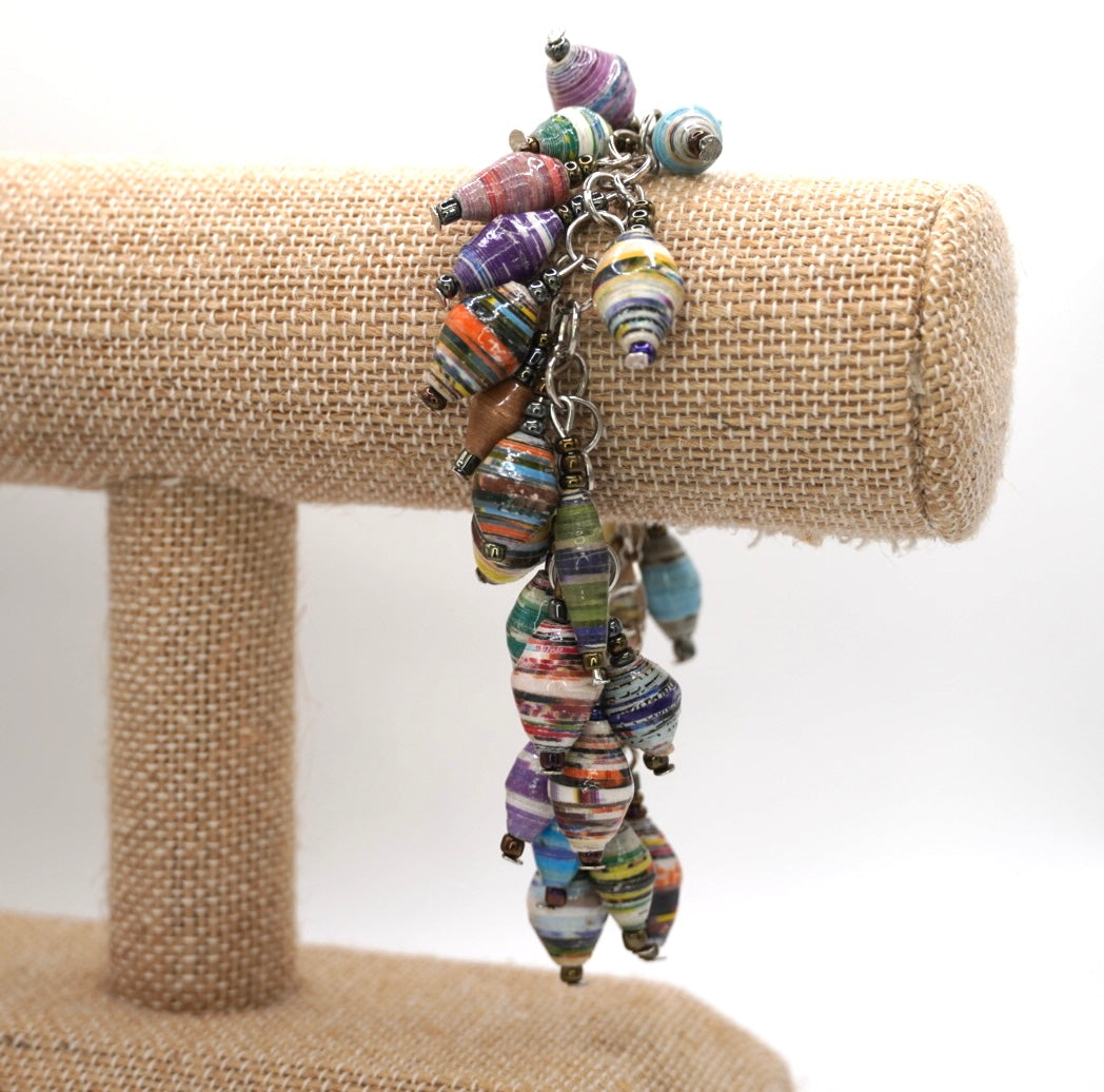 Paper Bead Charm Bracelet