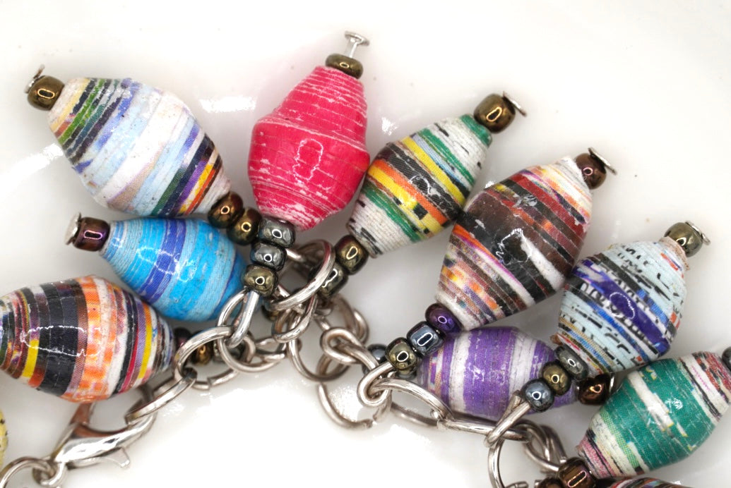 Paper Bead Charm Bracelet