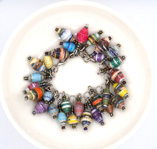 Paper Bead Charm Bracelet