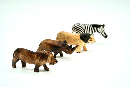 Wood African Animal Set