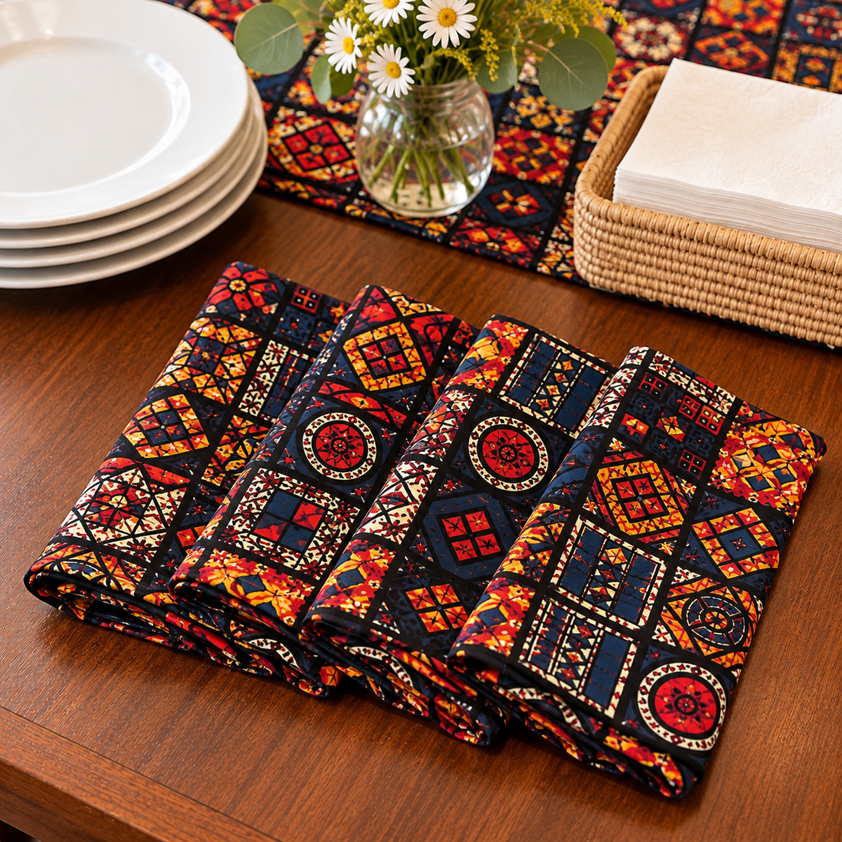 Tooro African Print Cloth Napkins