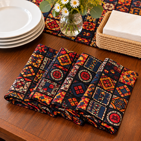 Tooro African Print Cloth Napkins | Set of 4