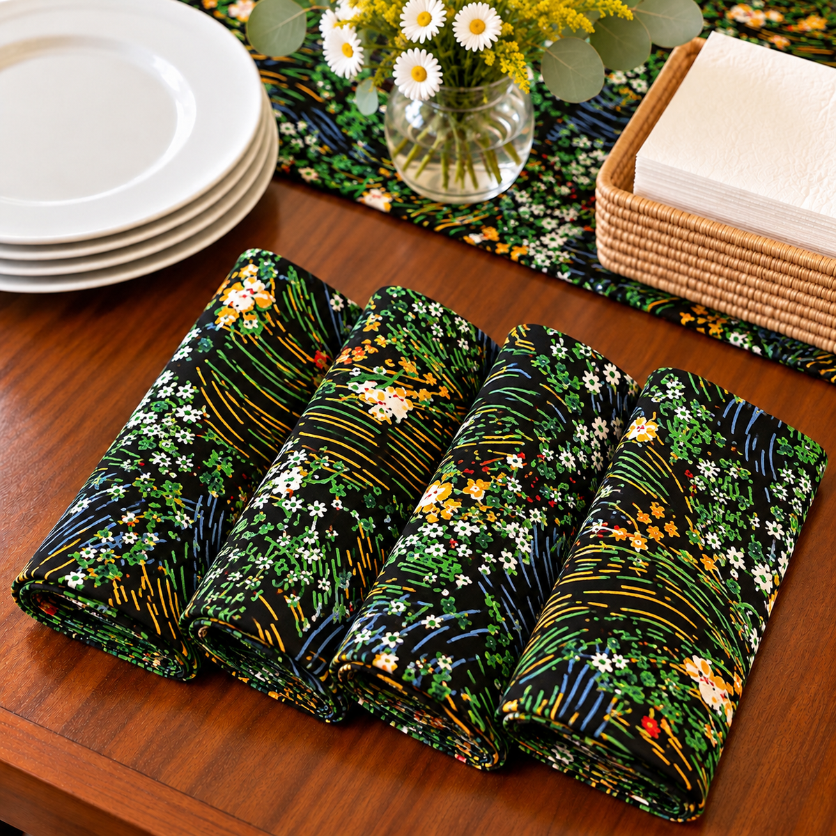 Tooro African Print Cloth Napkins | Set of 4