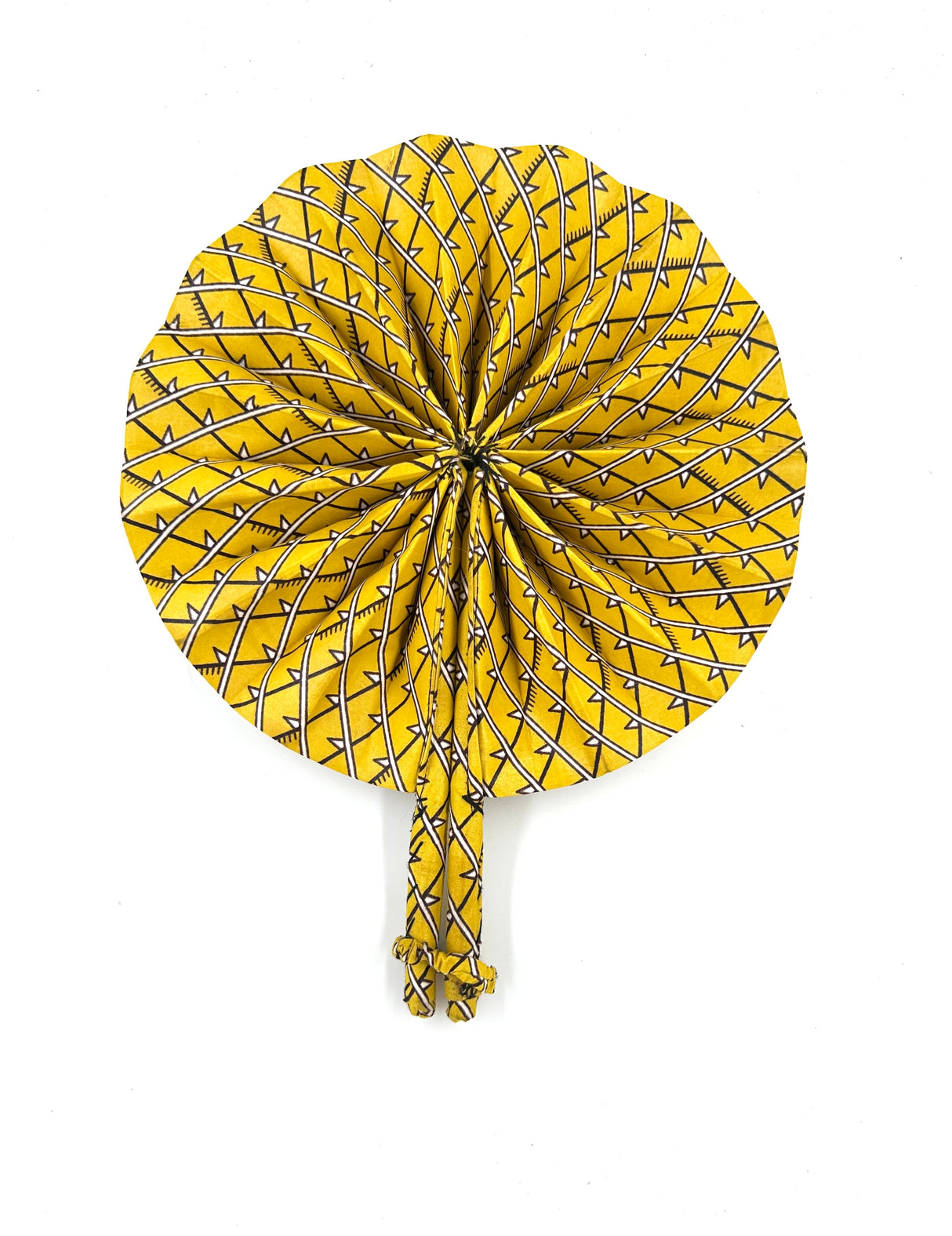 African Fabric Hand Fan with Fabric Handle