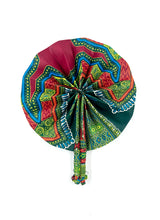 African Fabric Hand Fan with Fabric Handle