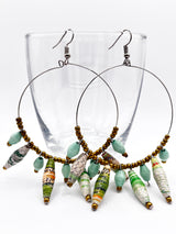 Ugandan Paper Bead Hoop Earrings