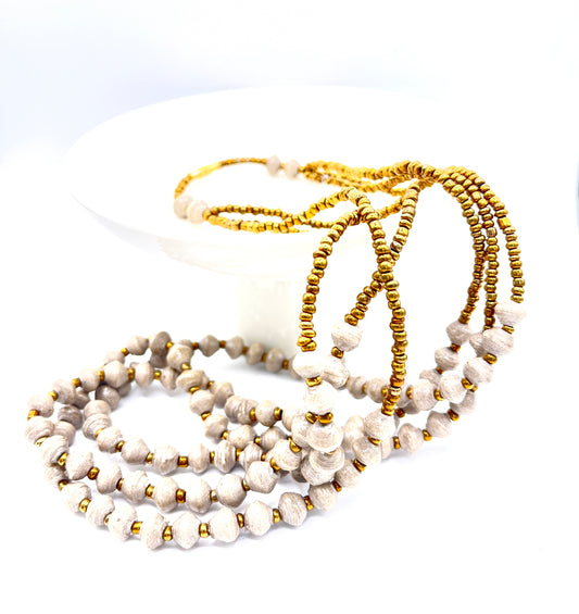 Ugandan Gray Paper Bead Necklace
