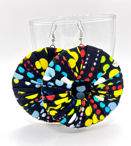 Fabric Disc Earrings