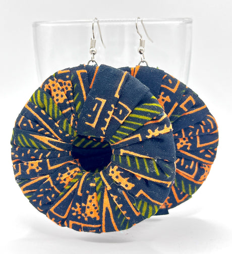 Fabric Disc Earrings