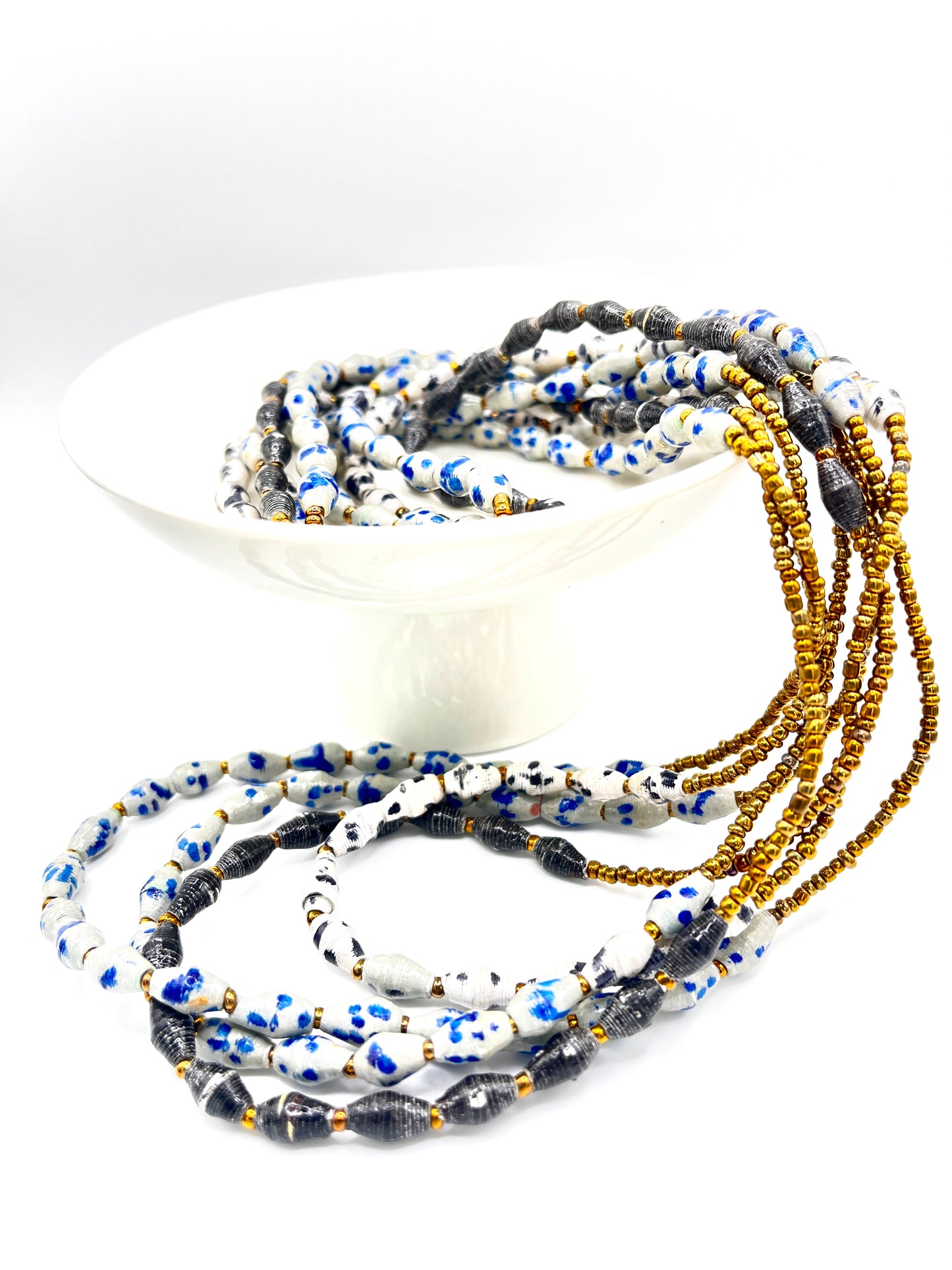 Ugandan Speckled Paper Bead Necklace (3 Colors)