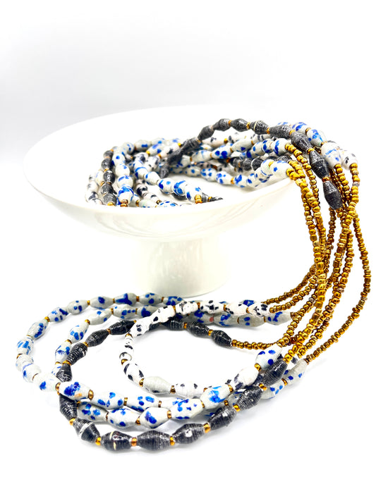 Ugandan Speckled Paper Bead Necklace (3 Colors)