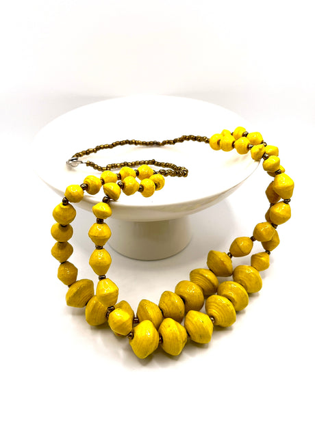 Double Strand Ugandan Paper Beads (6 Colors)