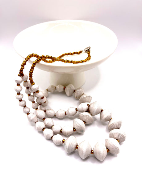 Double Strand Ugandan Paper Beads (6 Colors)