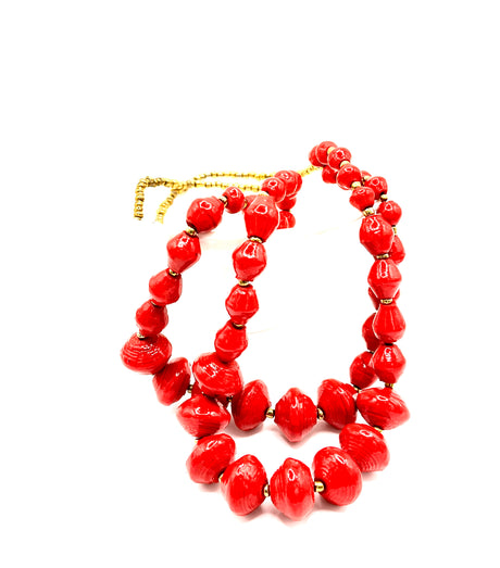 Double Strand Ugandan Paper Beads (6 Colors)