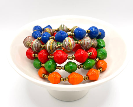 Ugandan Paper Bead Bracelet Set