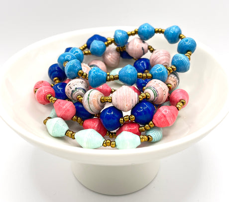 Ugandan Paper Bead Bracelet Set