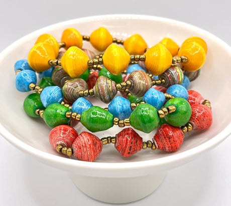 Ugandan Paper Bead Bracelet Set