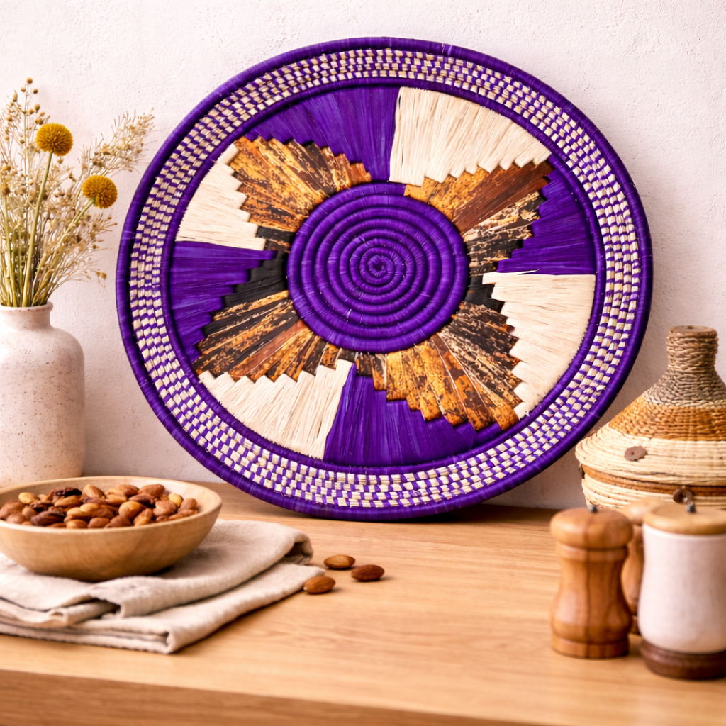 Rose Ugandan Platter Basket