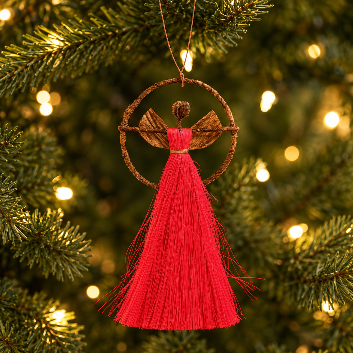 Ugandan Banana Fiber Angel Ornament